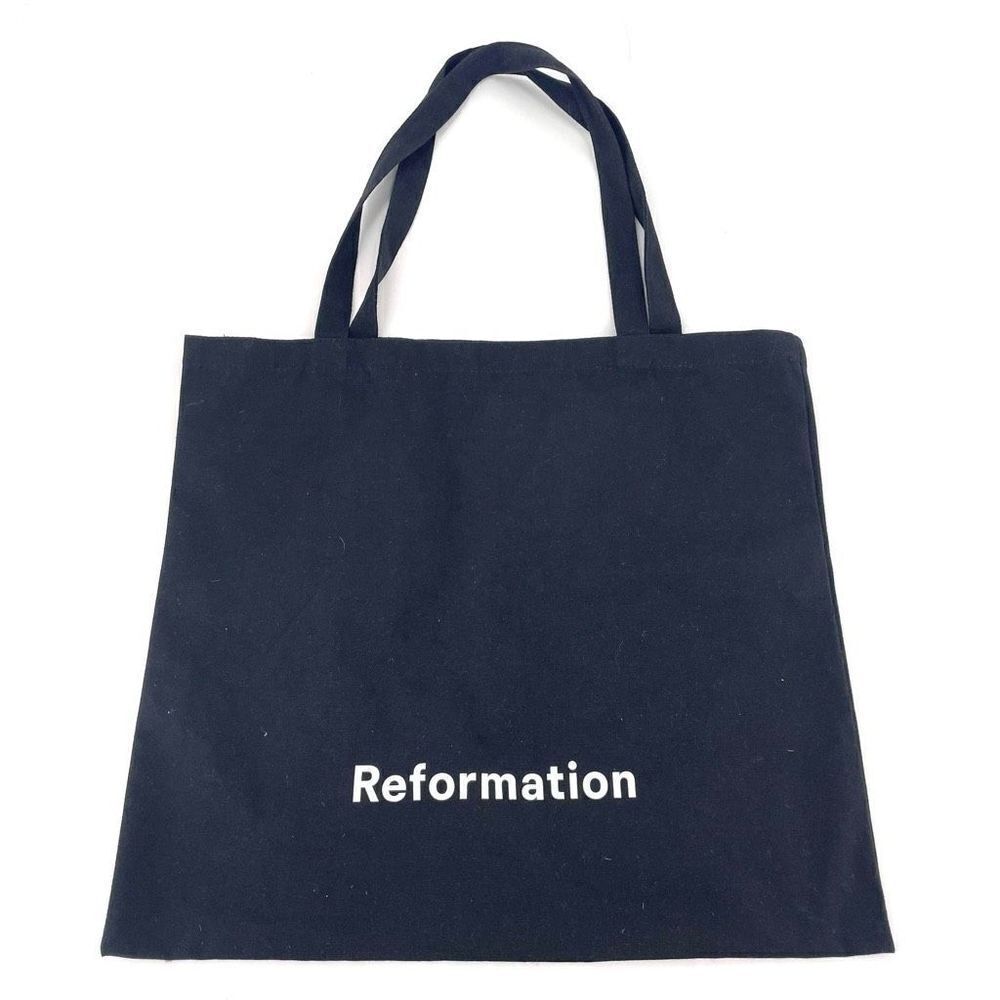 Reformation Canvas Shopping Tote Bag Womens OS Black Everyday Carryall Eco Bag